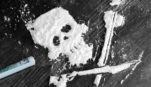 Skull shaped cocaine